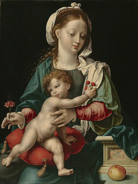 요한과 아기 예수와 카네이션 - Joos van Cleve