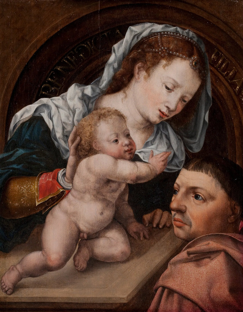 성모자와 패턴이 있는 성모상 - Jan Gossaert
