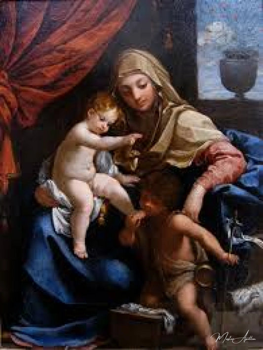 Vierge à l’enfant et saint Jean-Baptiste - Guido Reni Reproductions de tableaux à la peinture à l’huile