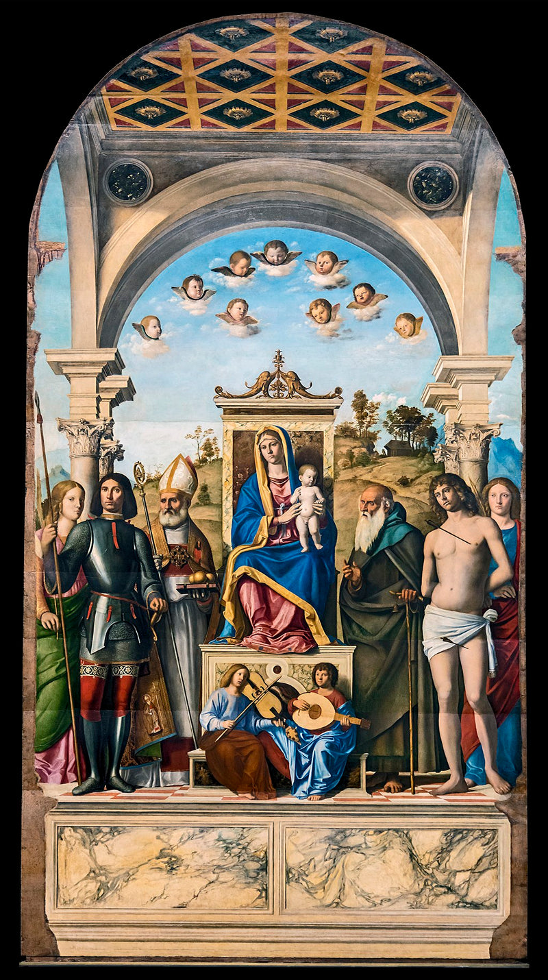 성모자와 성인 성인들이 모셔진 성모상 - 치마 다 코넬리아노