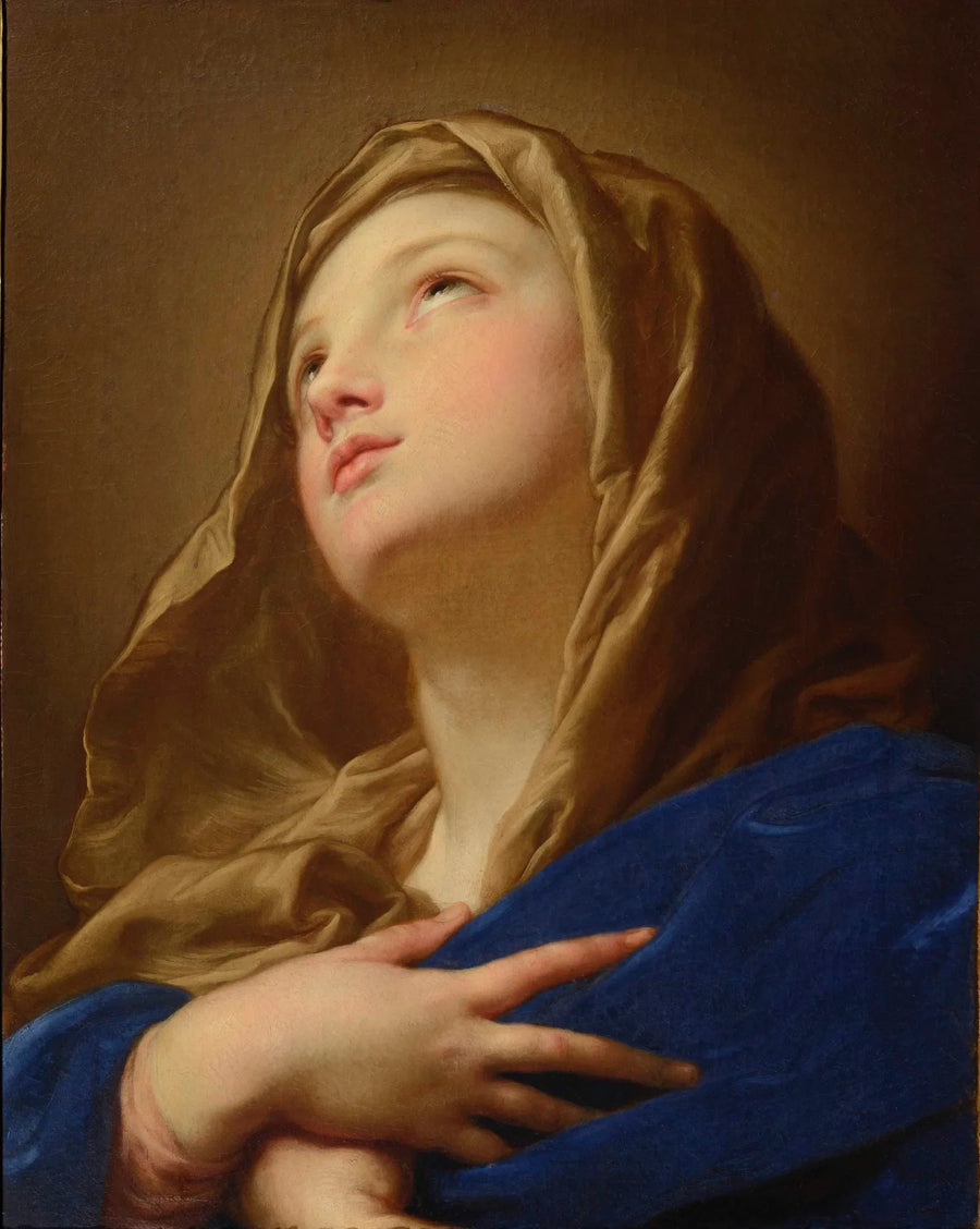 가슴에 손을 교차한 반신상 성모 마리아 - Pompeo Batoni