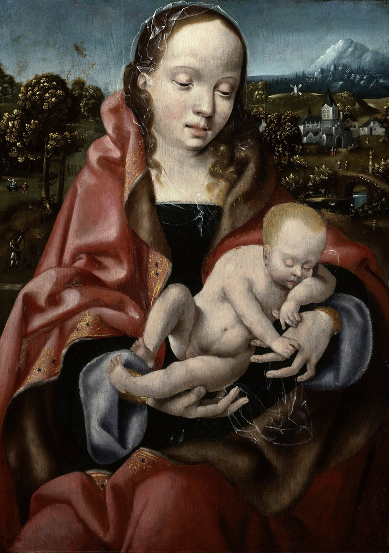잠든 성모 마리아와 아기 예수 - Joos van Cleve
