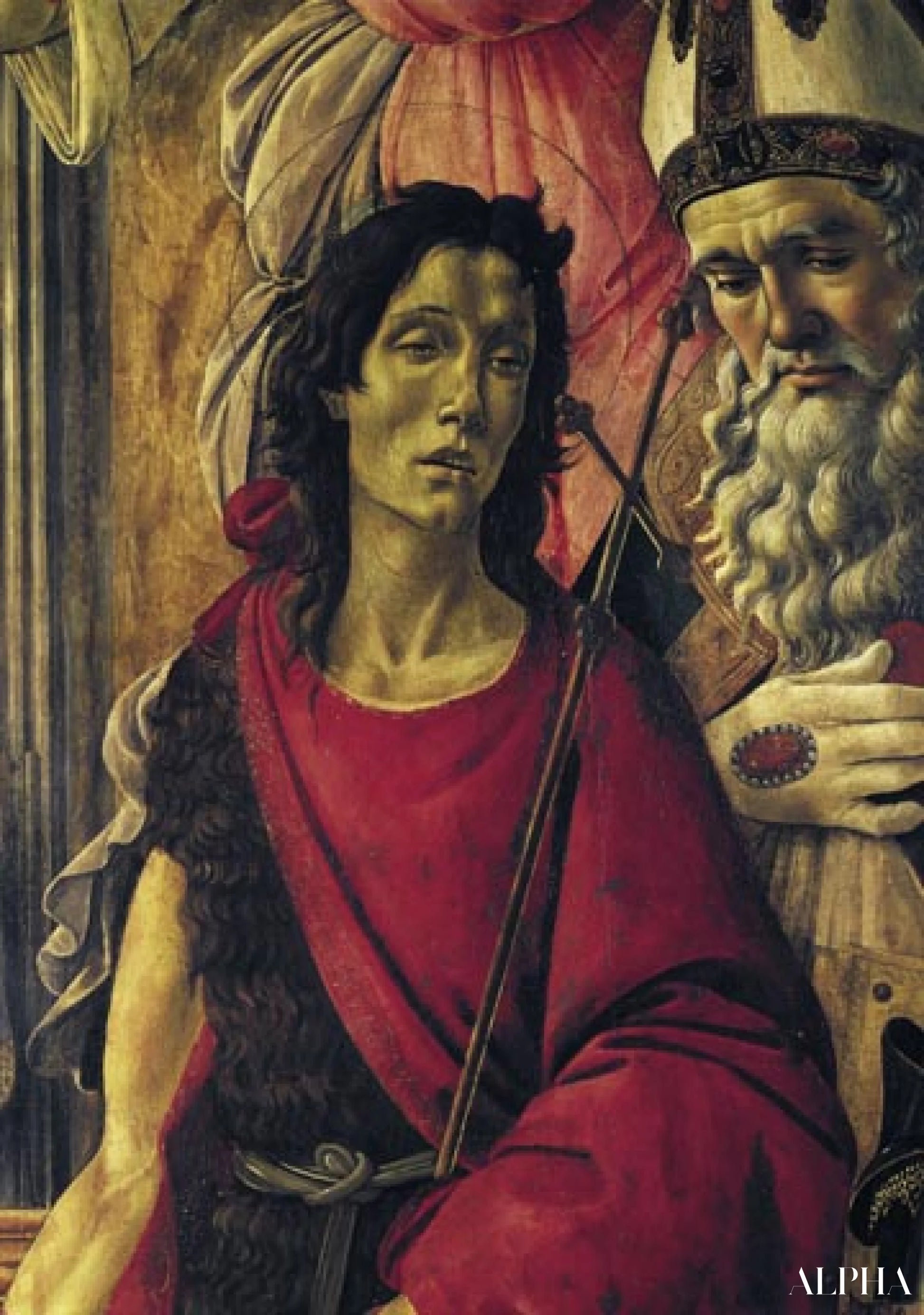 아기와 함께 왕좌에 앉아 있는 성모, 천사들과 성인들 - Sandro Botticelli - 고급 그림 및 회화 복제본