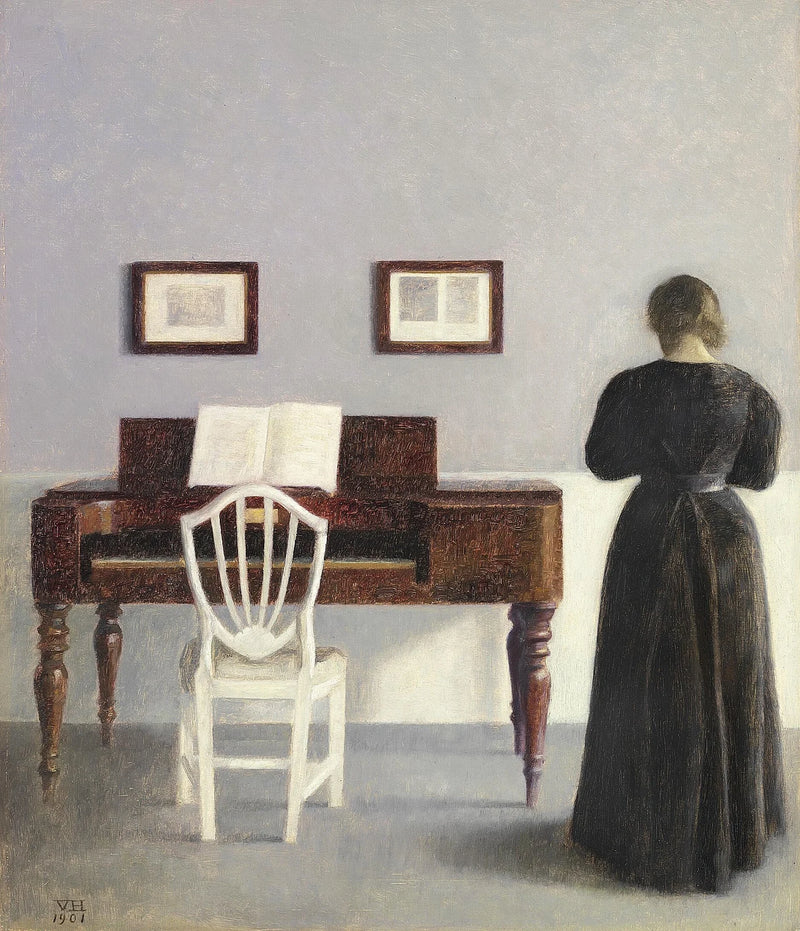 L’Épouse de l’artiste vue de dos - Vilhelm Hammershøi