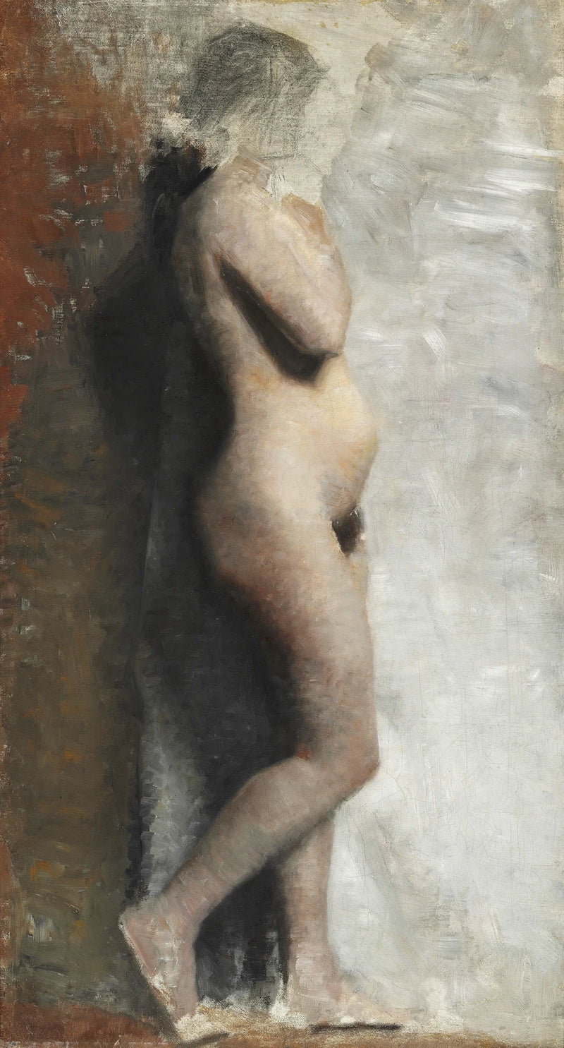 Modèle féminin nu debout, de profil - Vilhelm Hammershøi
