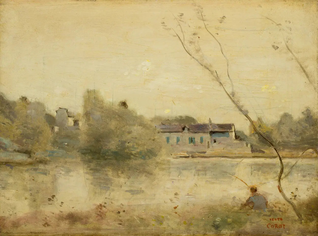 Ville-d’Avray. L’étang petits arbres penchés au premier plan - Jean-Baptiste Camille Corot - Alpha Reproduction