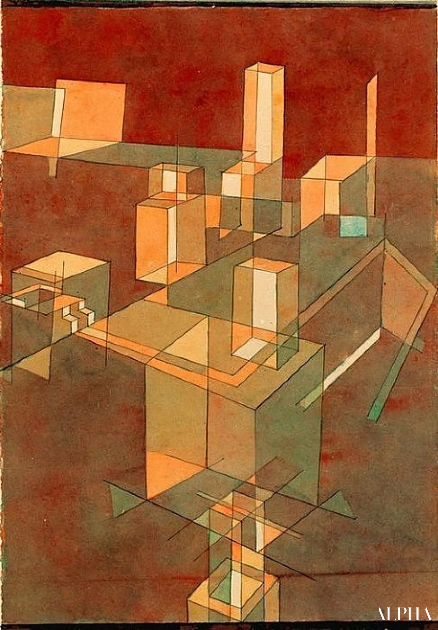Ville italienne - paul klee - Reproductions de tableaux et peintures haut de gamme