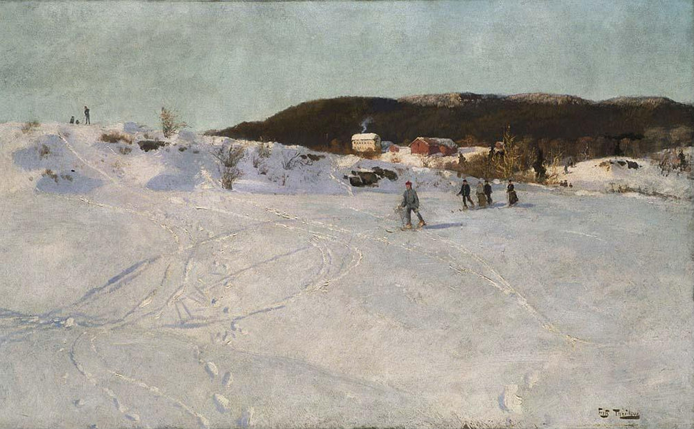 Vinter Vestre Aker - Frits Thaulow image 1 copie peinte à la main à l’huile
