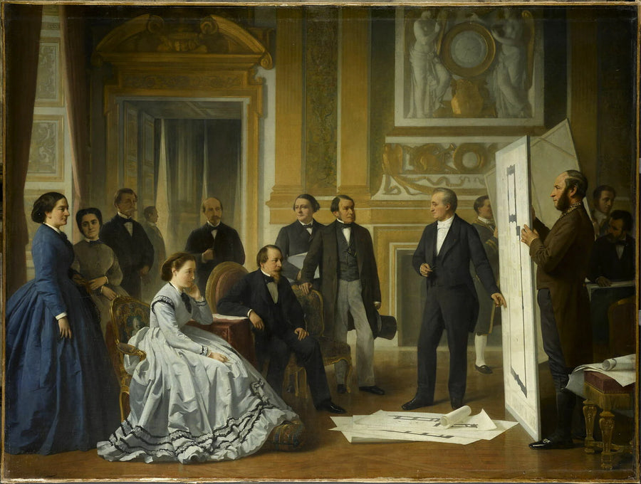 Visconti présente à Napoléon III les plans du « nouveau Louvre », 1853 - Ange Tissier