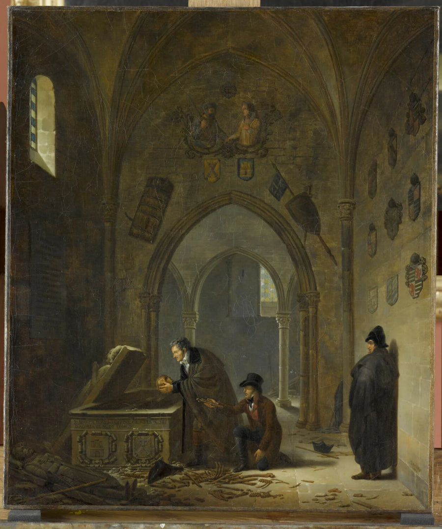 Vivant Denon remettant dans leurs tombeaux les restes du Cid et de Chimène - Adolphe Roehn