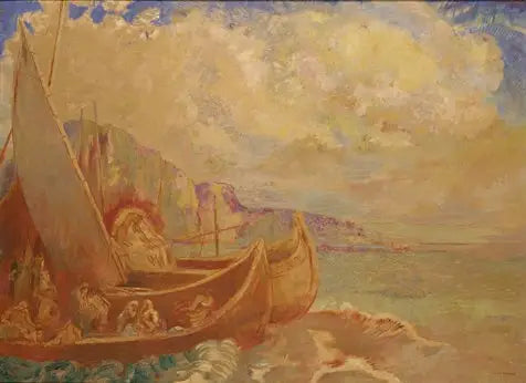 Voiliers (Paysage allégorique) - Odilon Redon image 1 reproduction réalisée par Alpha Reproduction