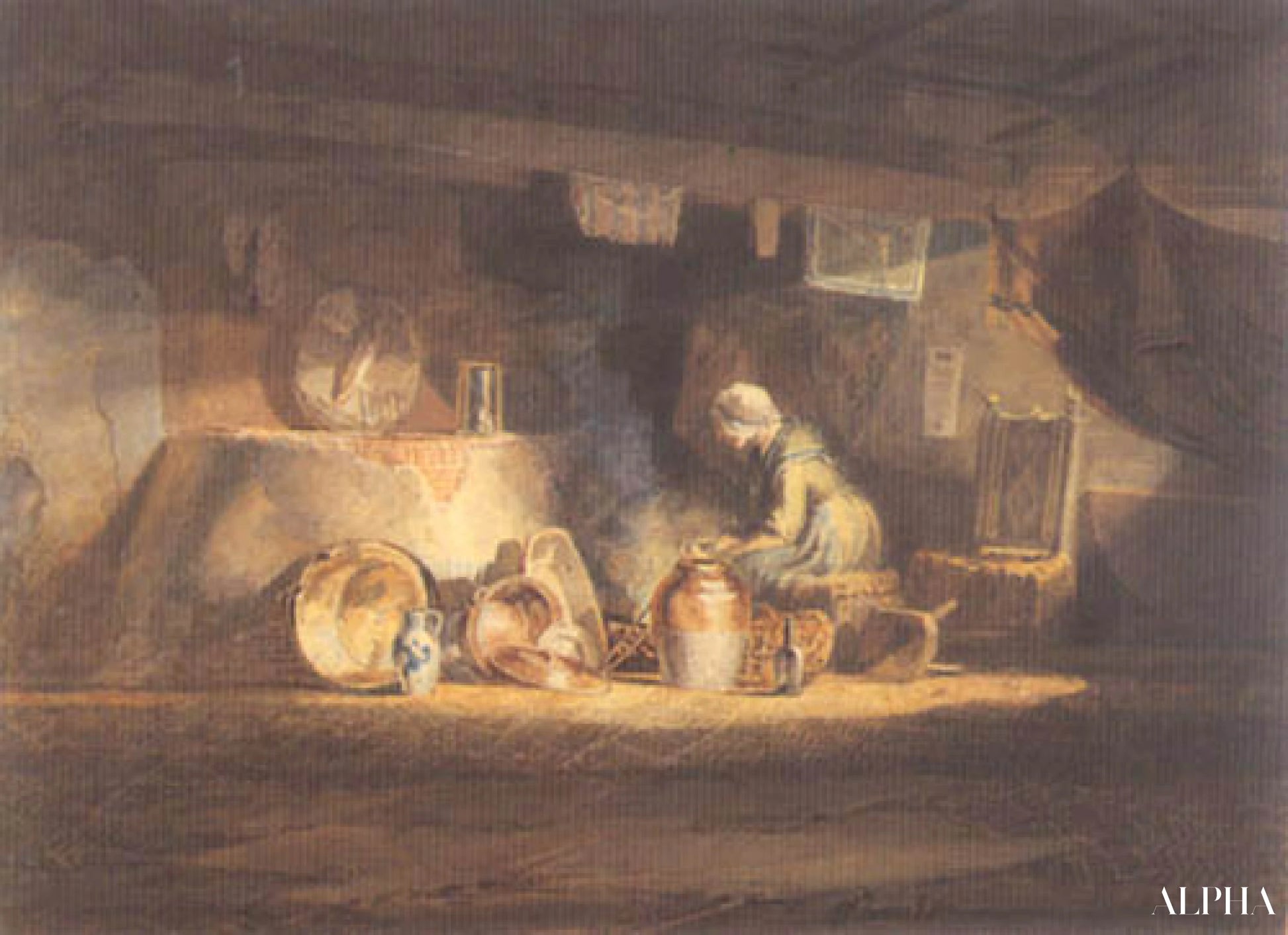 오두막 내부의 전망 - William Turner - 고급 그림 및 회화 복제본