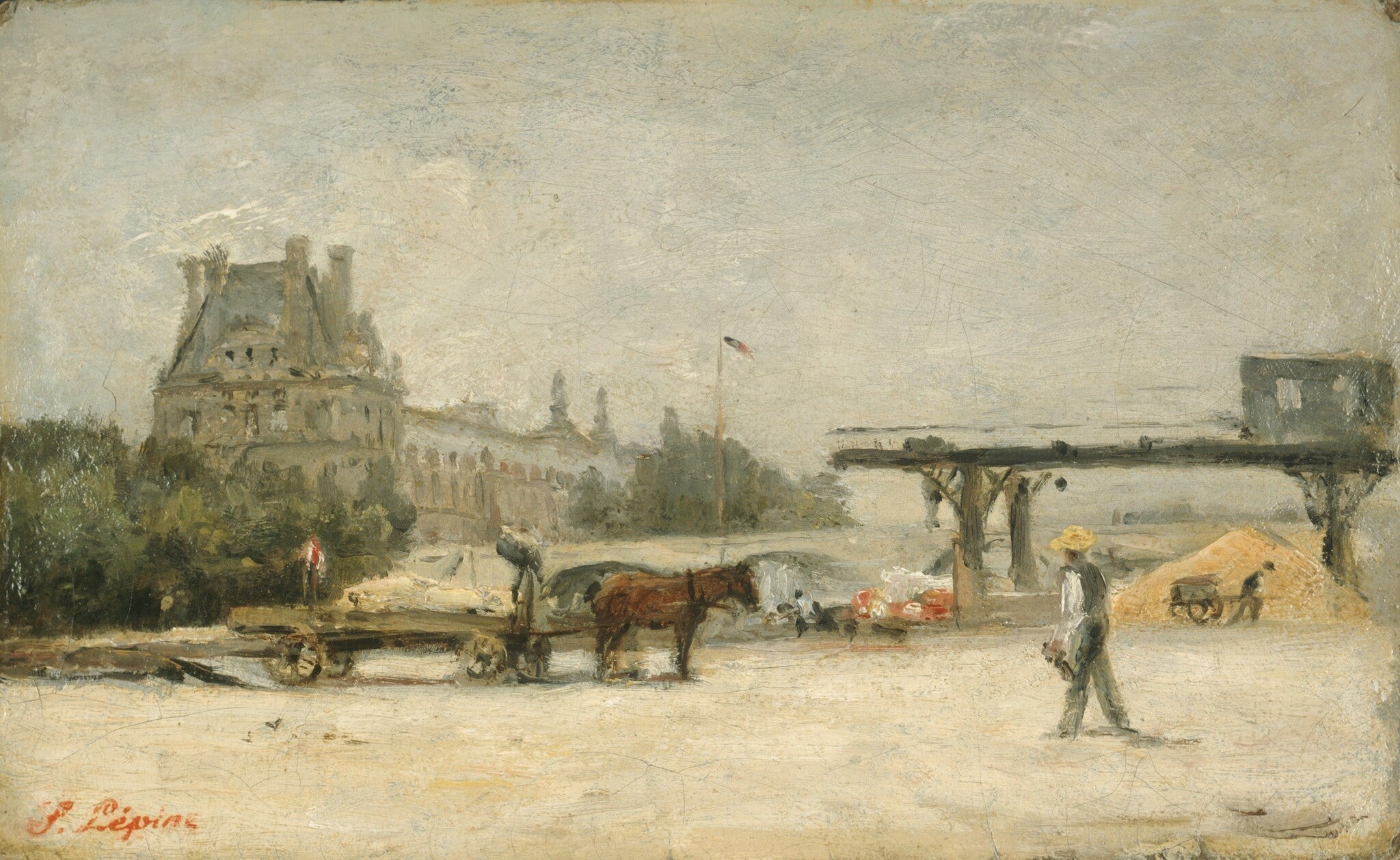 Vue du Louvre - Stanislas Lépine image 1 reproduction d’œuvre d’art à l’huile