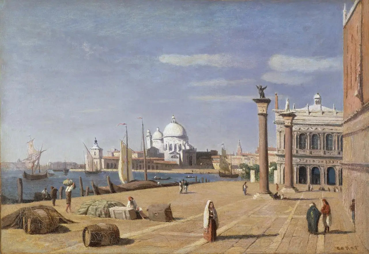 Vue du quai des Schiavoni - Jean-Baptiste Camille Corot - Alpha Reproduction