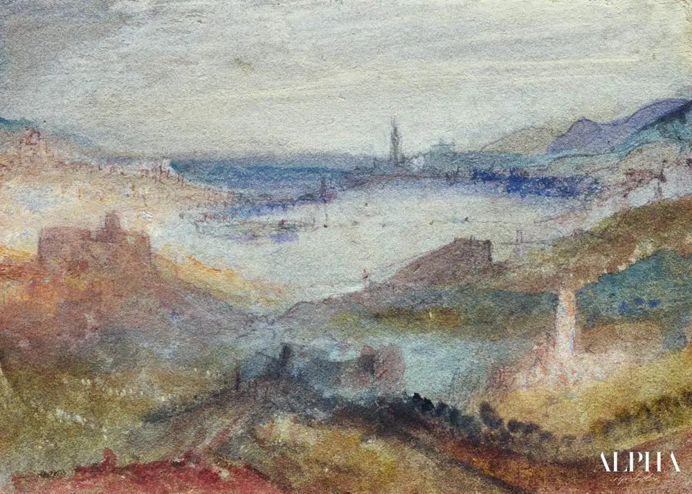 Vue étendue d'un lac - William Turner - Reproductions de tableaux et peintures haut de gamme