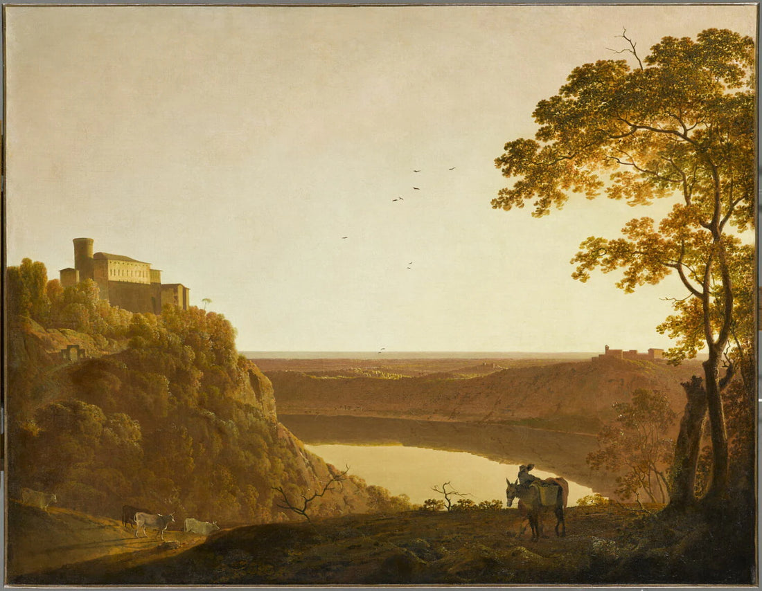 Vue du lac de Nemi au soleil couchant - Joseph Wright