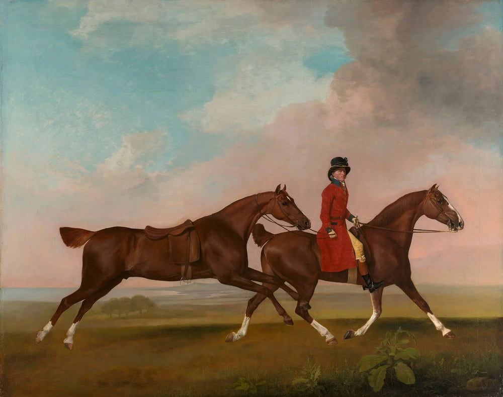 William Anderson avec deux chevaux de selle - George Stubbs image 1 reproduction artisanale de tableau