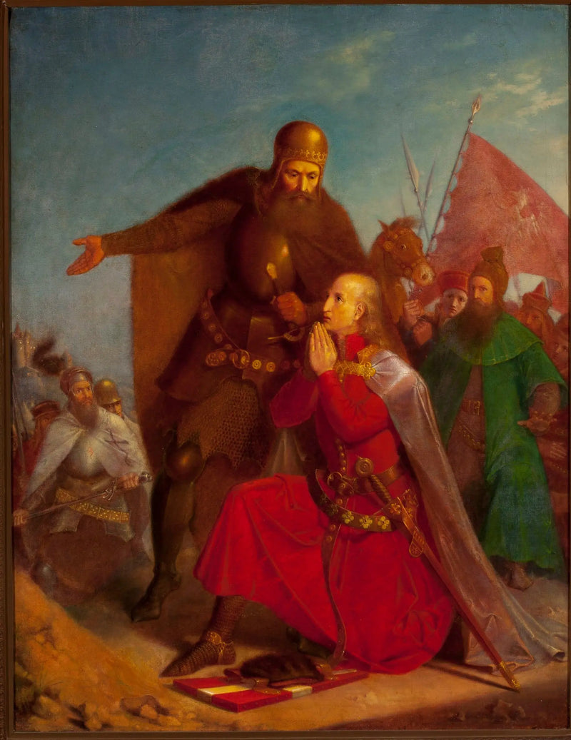 그루인발트 전투 전의 와드슬라프 야기엘로와 비타우타스 프리언트 - 야나 마테이코

Source:
Władysław Jagiełło et Vytautas priant avant la bataille de Grunwald - Jan Matejko